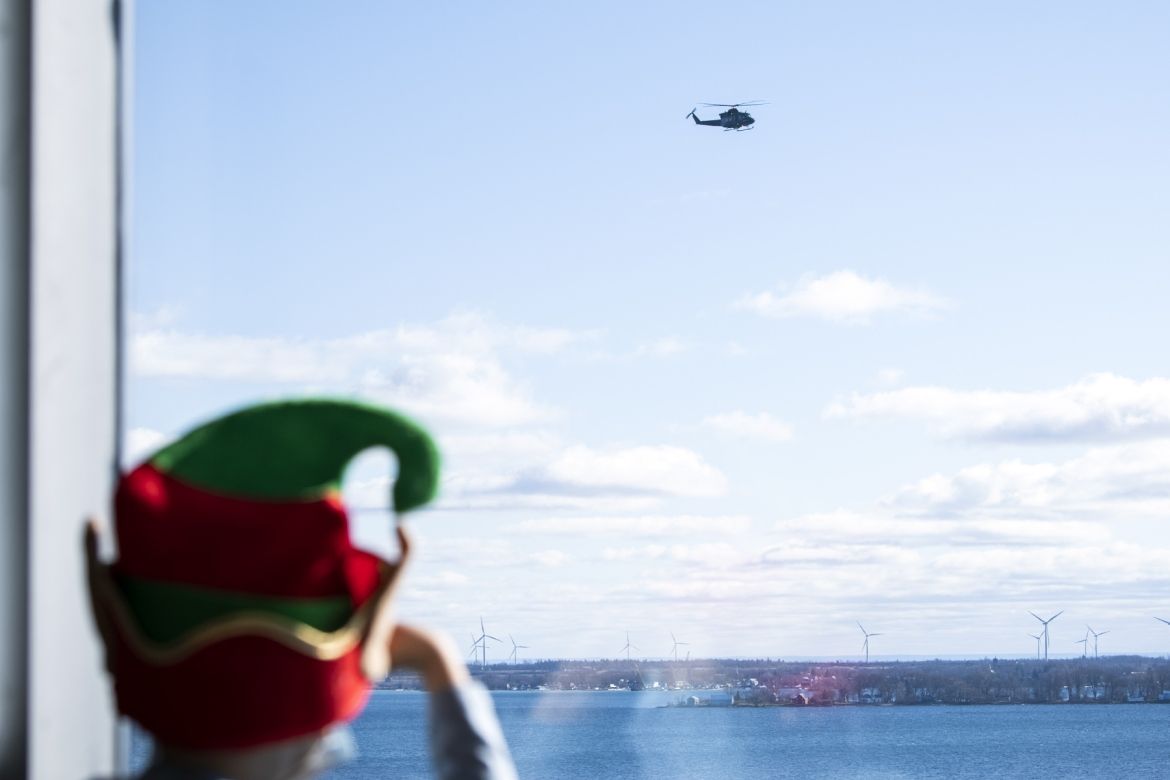 A KHSC Pediatric Patient waits for Santa's arrival