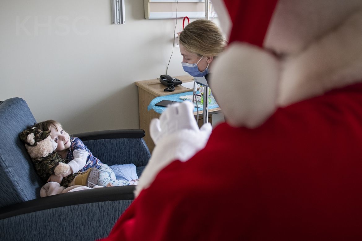 Santa visits pediatric patients
