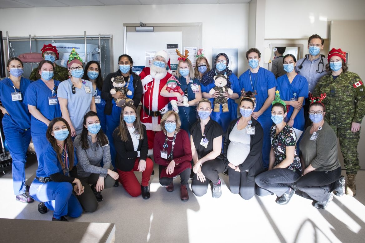 Santa visits pediatric patients