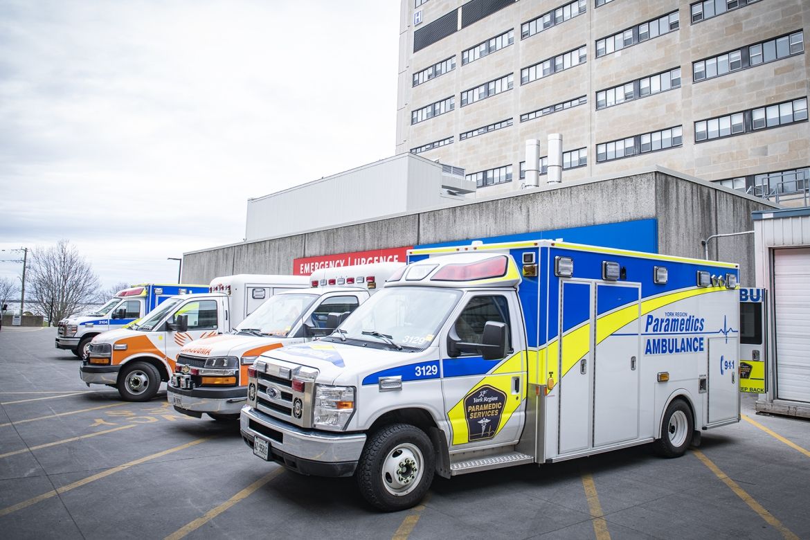 ambulances parked at the KGH site emergency department