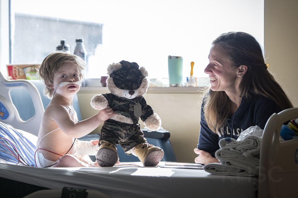 Child with teddy bear