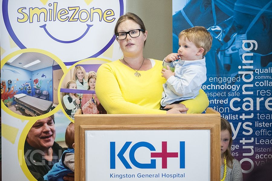 Patient speaking about the benefits of the Smilezone at KGH in the Cancer Centre.