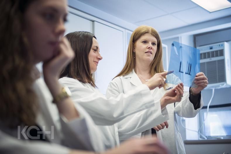 Dr. Paula James and her research team working in her lab