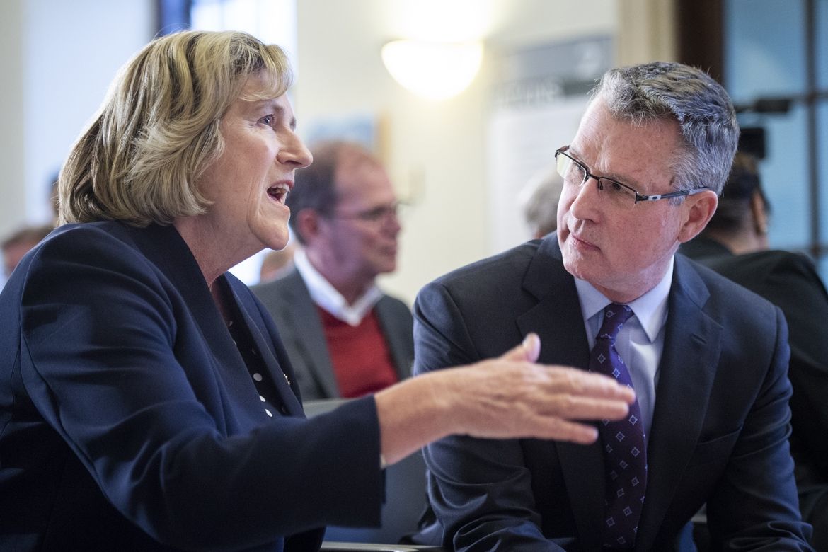 Minister Jaczek speaks with KHSC Board Chair David O'Toole