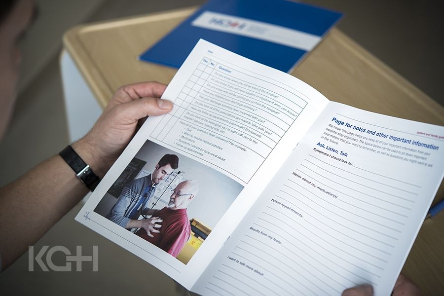 The new guide has spaces set aside for patients and families to write down their notes and questions.