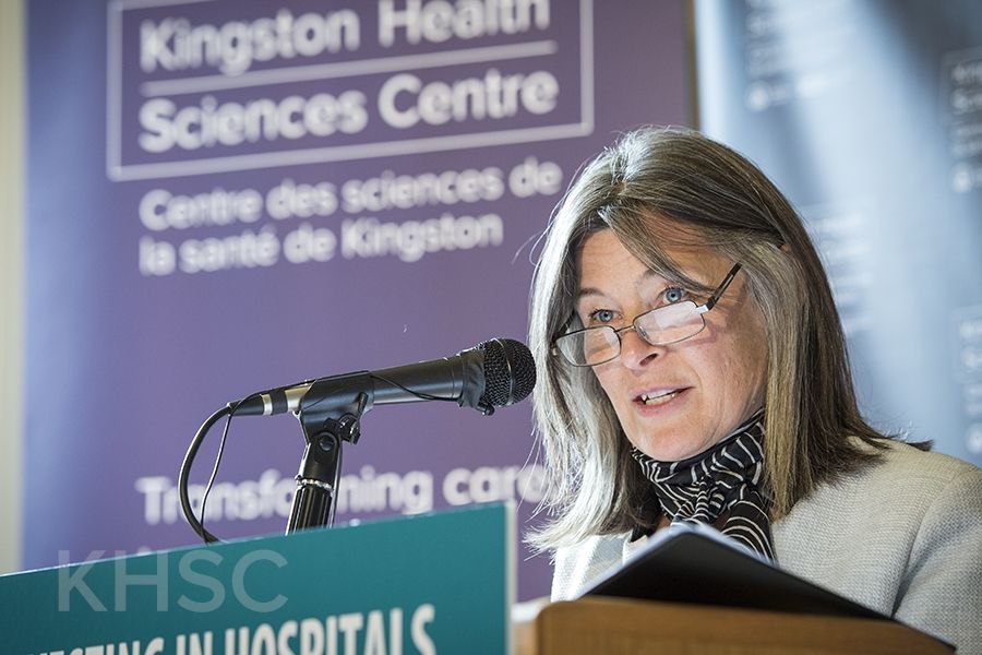 MPP Sophie Kiwala speaks to the media and guests about the Provincial Government and the Ministry of Health and Long-Term Care’s continued support of patients and families in Southeastern Ontario.