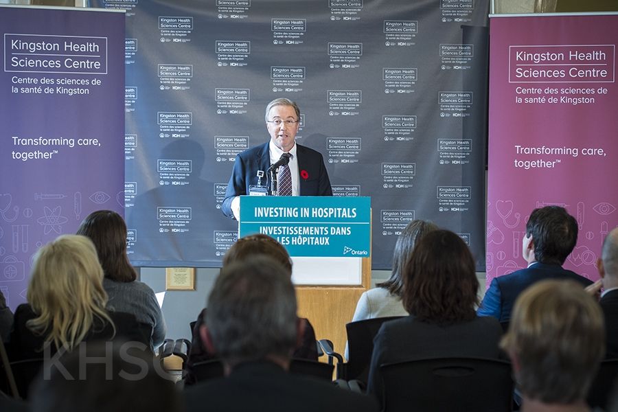 KHCS President and CEO, Dr. David Pichora speaks to the media and guests about the benefits of redevelopment for our community.