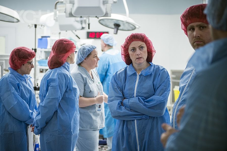 Members of KGH's surgical team visit a recently redeveloped OR in Hamilton
