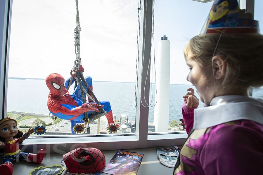 Superheroes visit the KGH site at Kingstion Health Sciences Centre in Kingston Ontario.