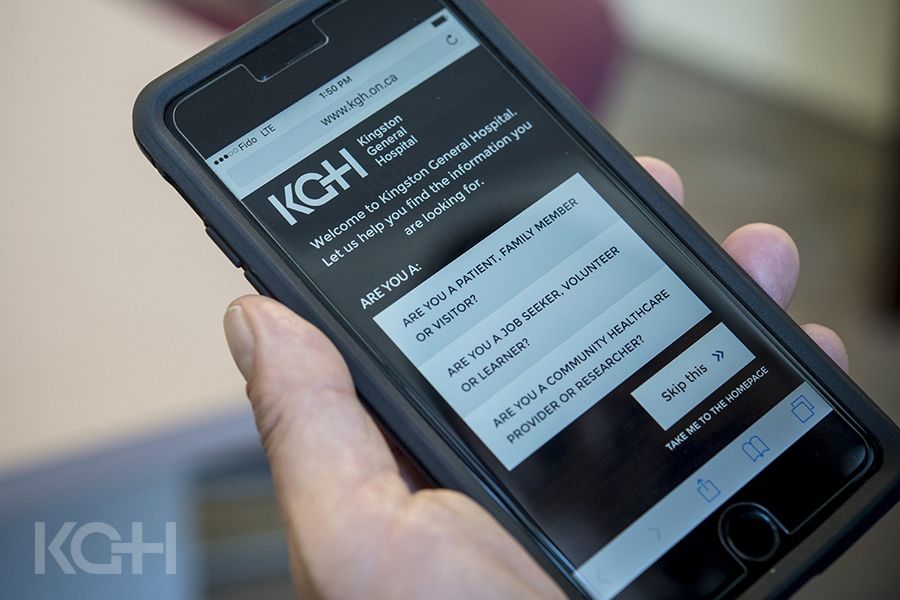 The new KGH Corporate Website on a mobile phone.