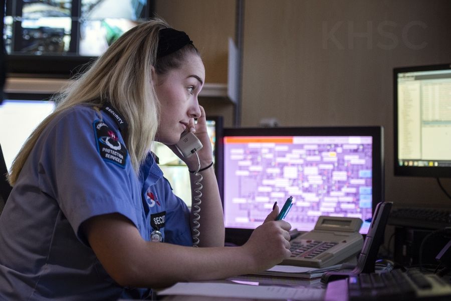 Kaylee McIntee coordinates security response via the Security Operations Centre at our KGH site