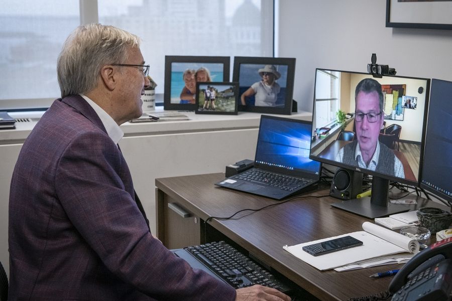 Dr Pichora speaking with David O'Toole