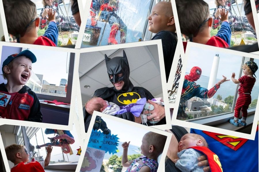 a collection of Superhero Day images through the years