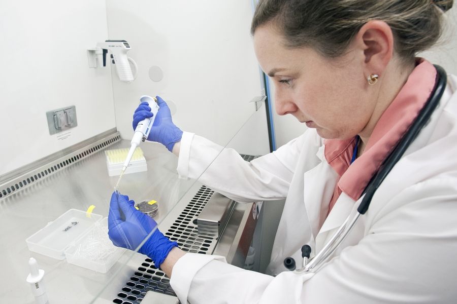 Dr. Anne Ellis with equipment