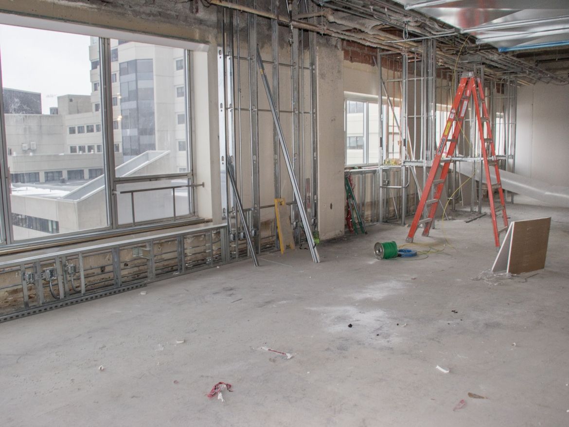 A view of the facility under construction.