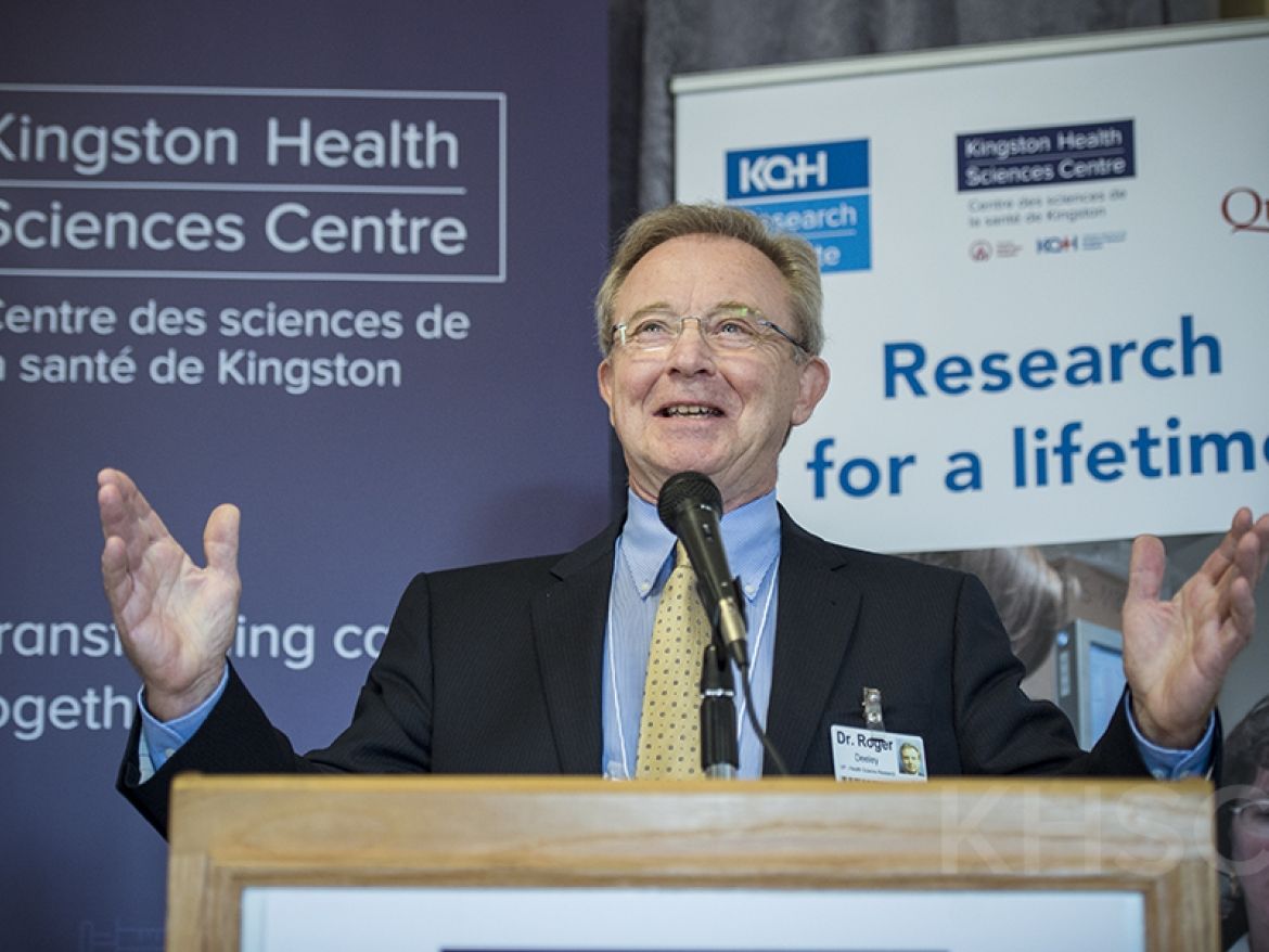 henderson_opens.jpg In September, KHSC along with Queen’s University and the KGH Research Institute unveiled the new WJ Henderson Centre for Patient Oriented Research. The state-of-the-art 10,000 square foot space provides researchers with a location to partner with patients on groundbreaking studies. Here KHSC's VP of Health Sciences Research Dr. Roger Deeley speaks about the space at the grand opening event.