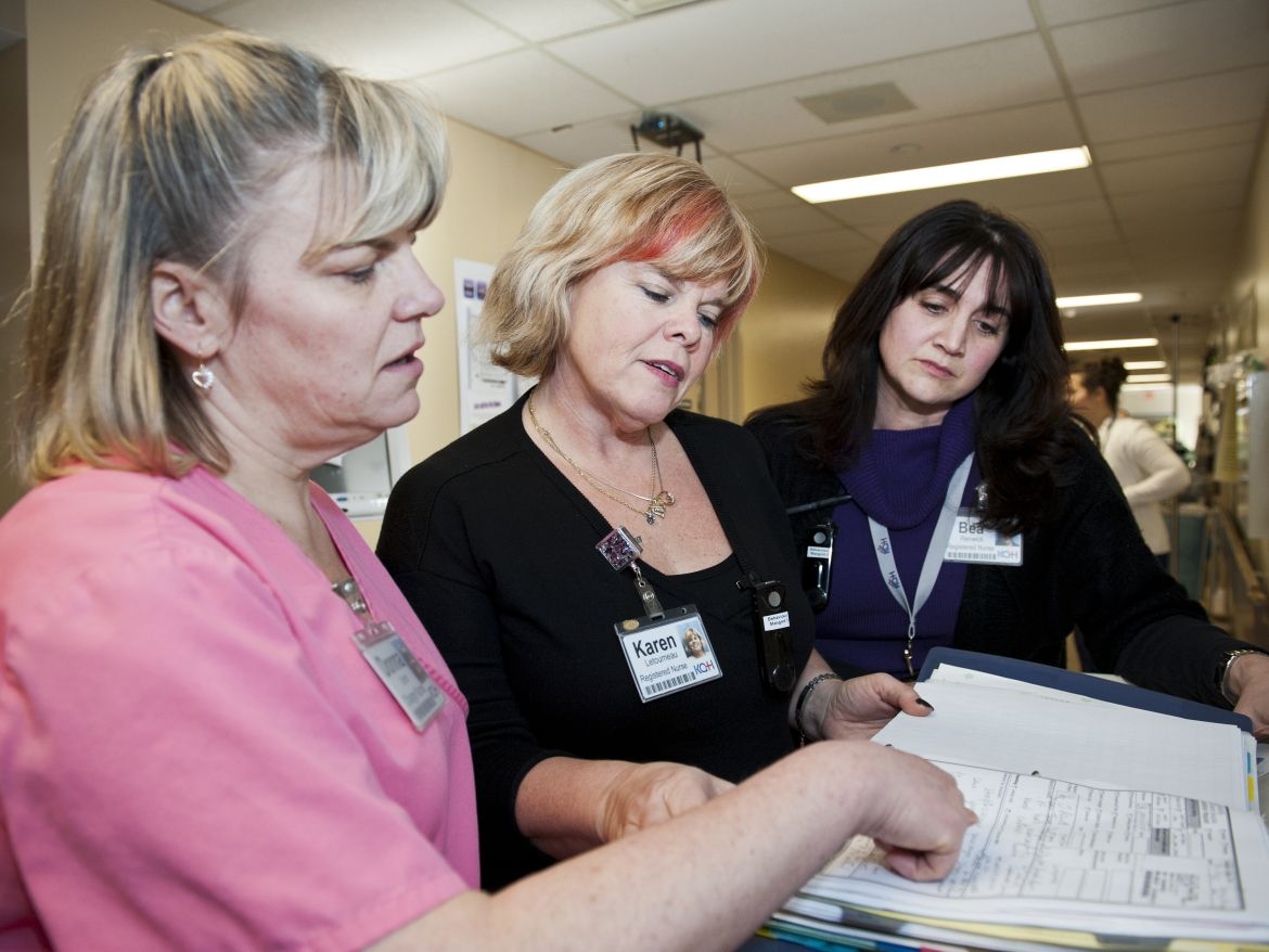 Care team members planning care