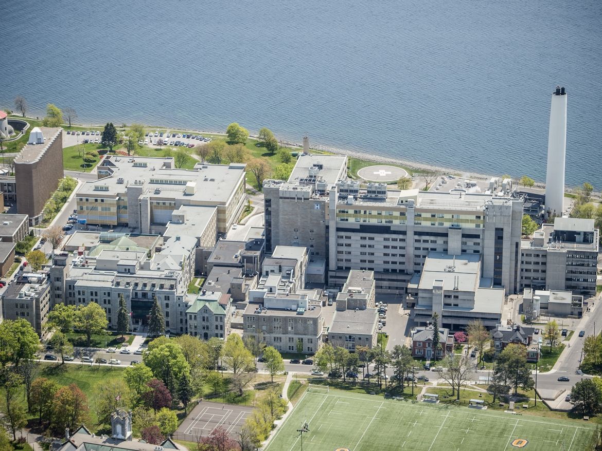 An aerial view of KGH