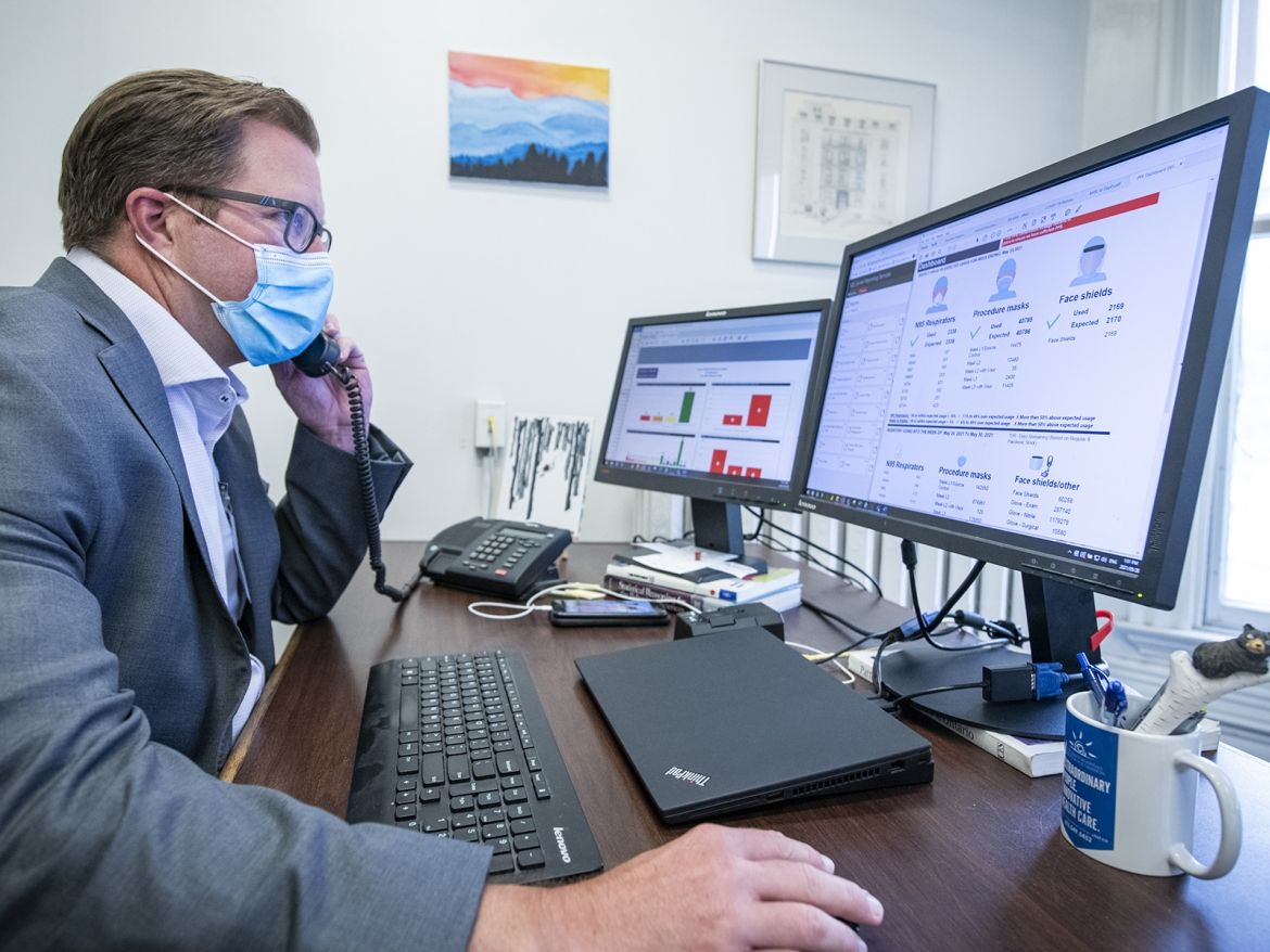 Rod Albrough working on decision support materials.