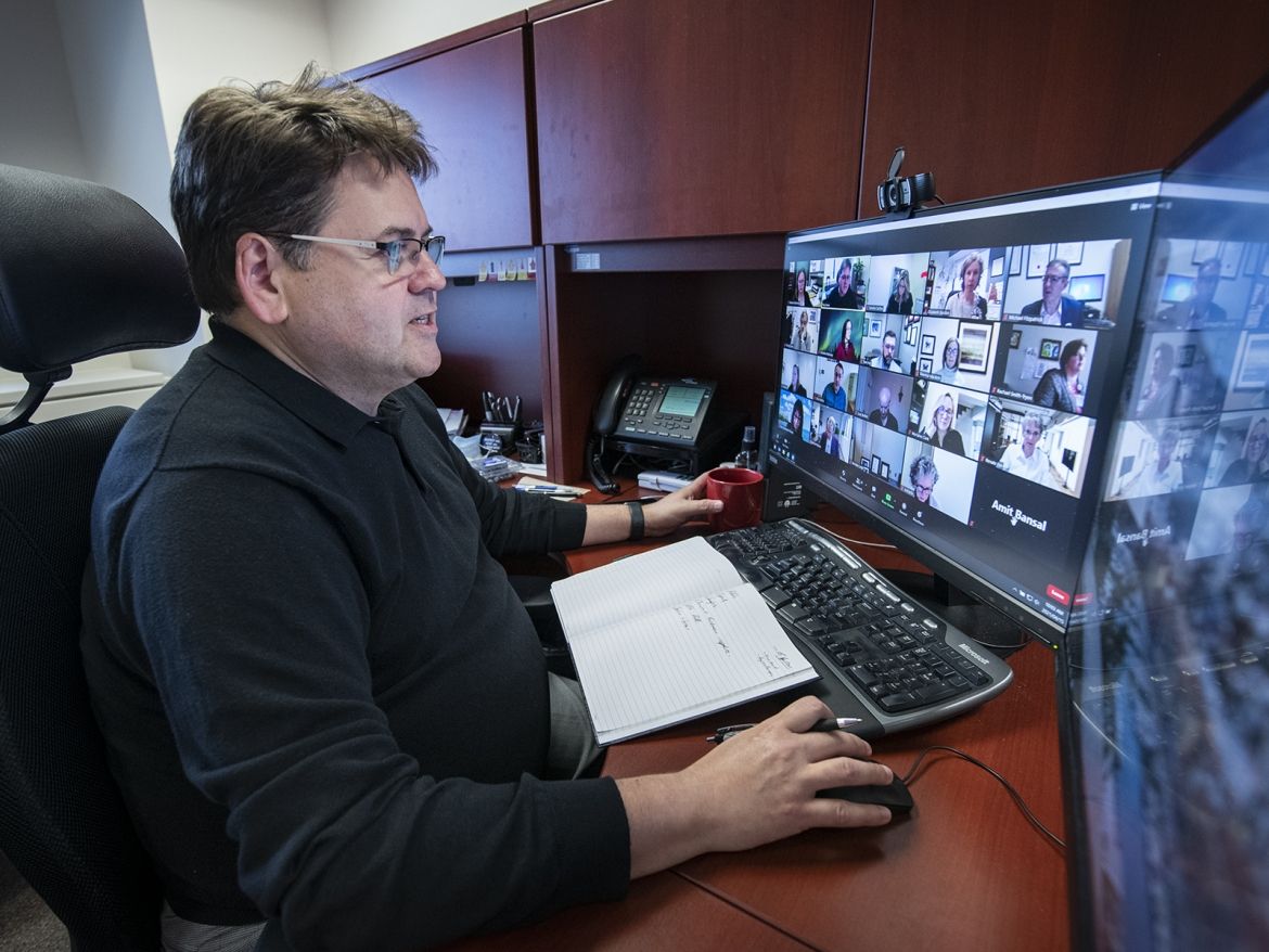 Troy Jones on virtual call with incident command leaders.