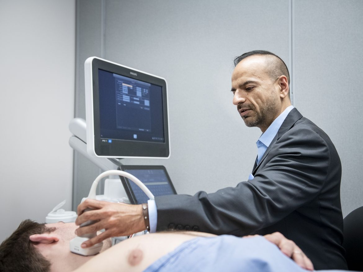 Dr. Amer Johri doing research.