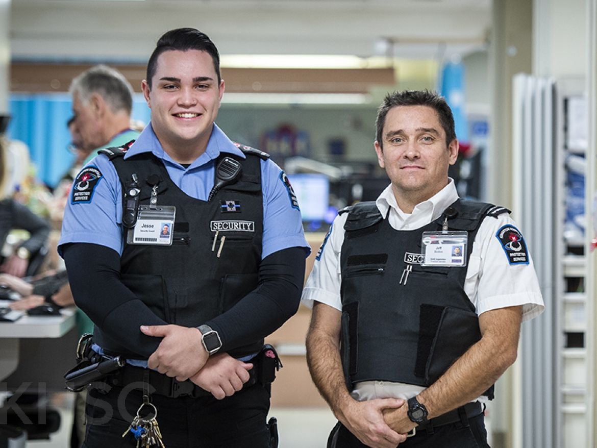 G4s staff in the emergency section of the hospital