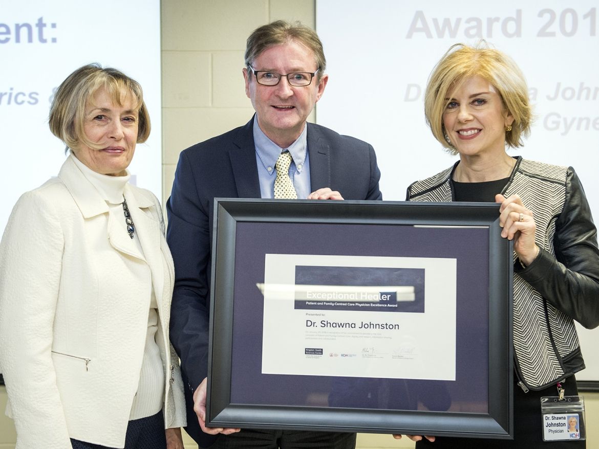 mm9_8070_2.jpg Dr. Shawna Johnston won this year’s KHSC Exceptional Healer Award. She was one of 21 physicians nominated for the award by patients, families and staff for their work to provide patient and family centred care. This former HDH award was extended to both KHSC sites as a way of bringing our teams together.