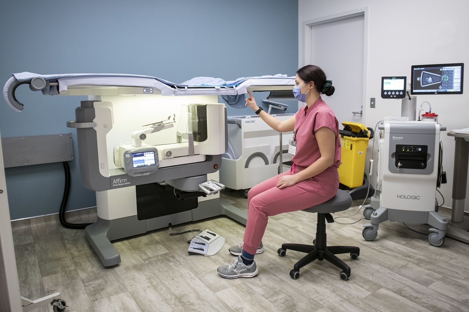 Prone Breast Biopsy room where Molli device will be used to locate and mark a breast tumour prior to surgery
