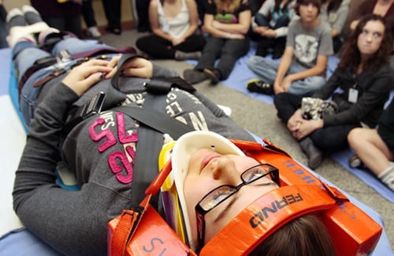 Students taking part recently in the P.A.R.T.Y. program at Sunnybrook Health Sciences Centre in Toronto.