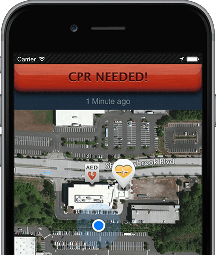 An example of a PulsePoint alert on a smartphone